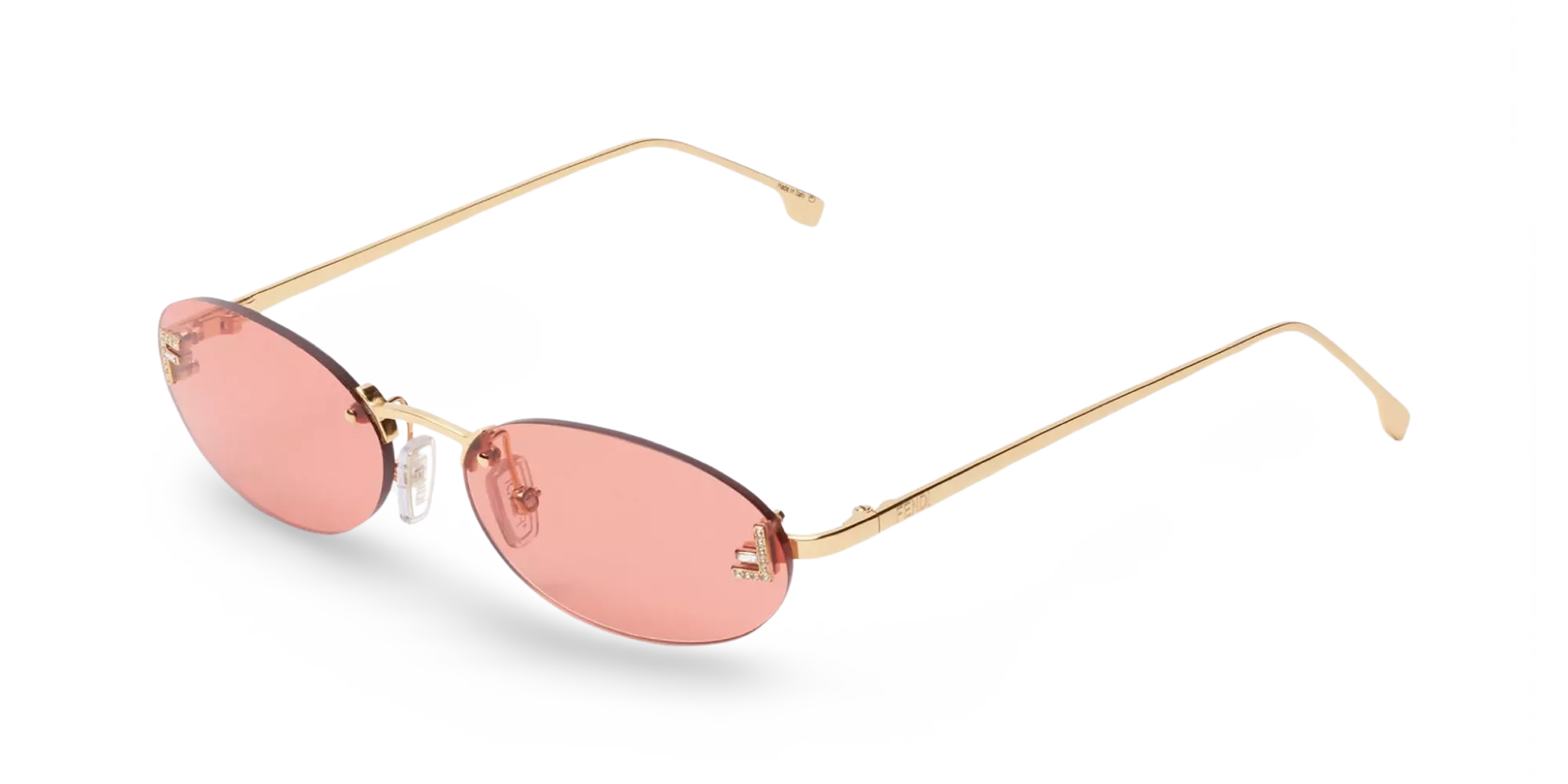 OCCHIALI DA SOLE OVALI ORO CON LENTI ROSSE - 54-15-135 MM