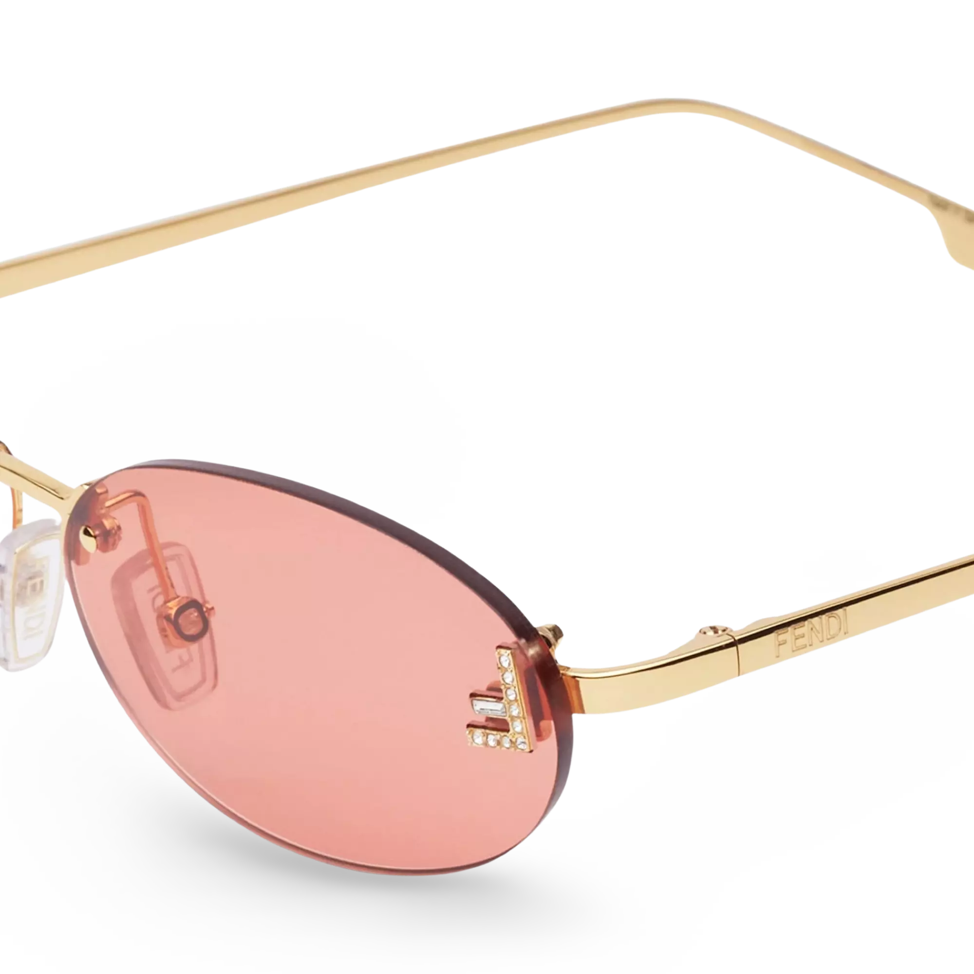 OCCHIALI DA SOLE OVALI ORO CON LENTI ROSSE - 54-15-135 MM