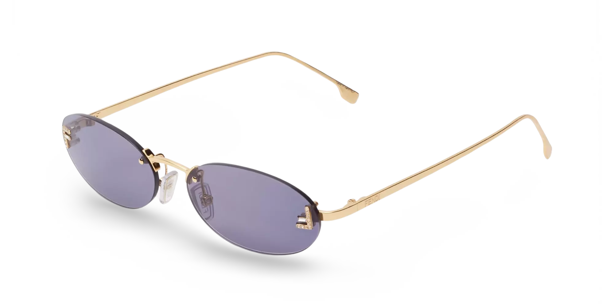 OCCHIALI DA SOLE OVALI ORO CON LENTI BLU - 54-15-135 MM