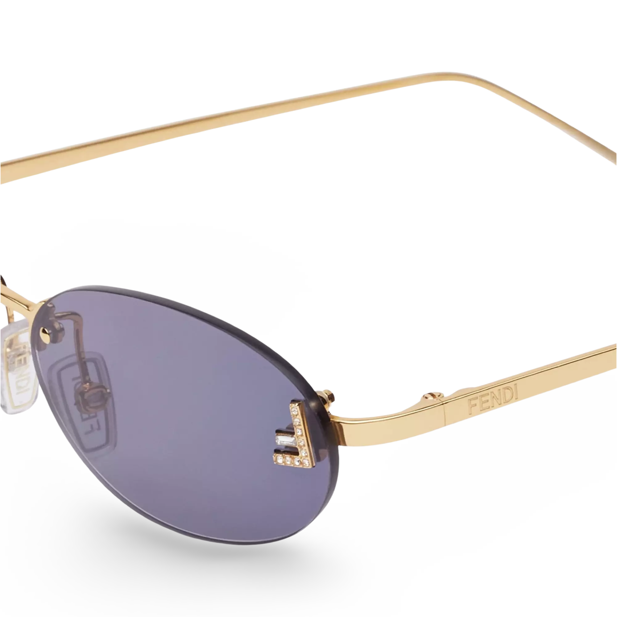 OCCHIALI DA SOLE OVALI ORO CON LENTI BLU - 54-15-135 MM