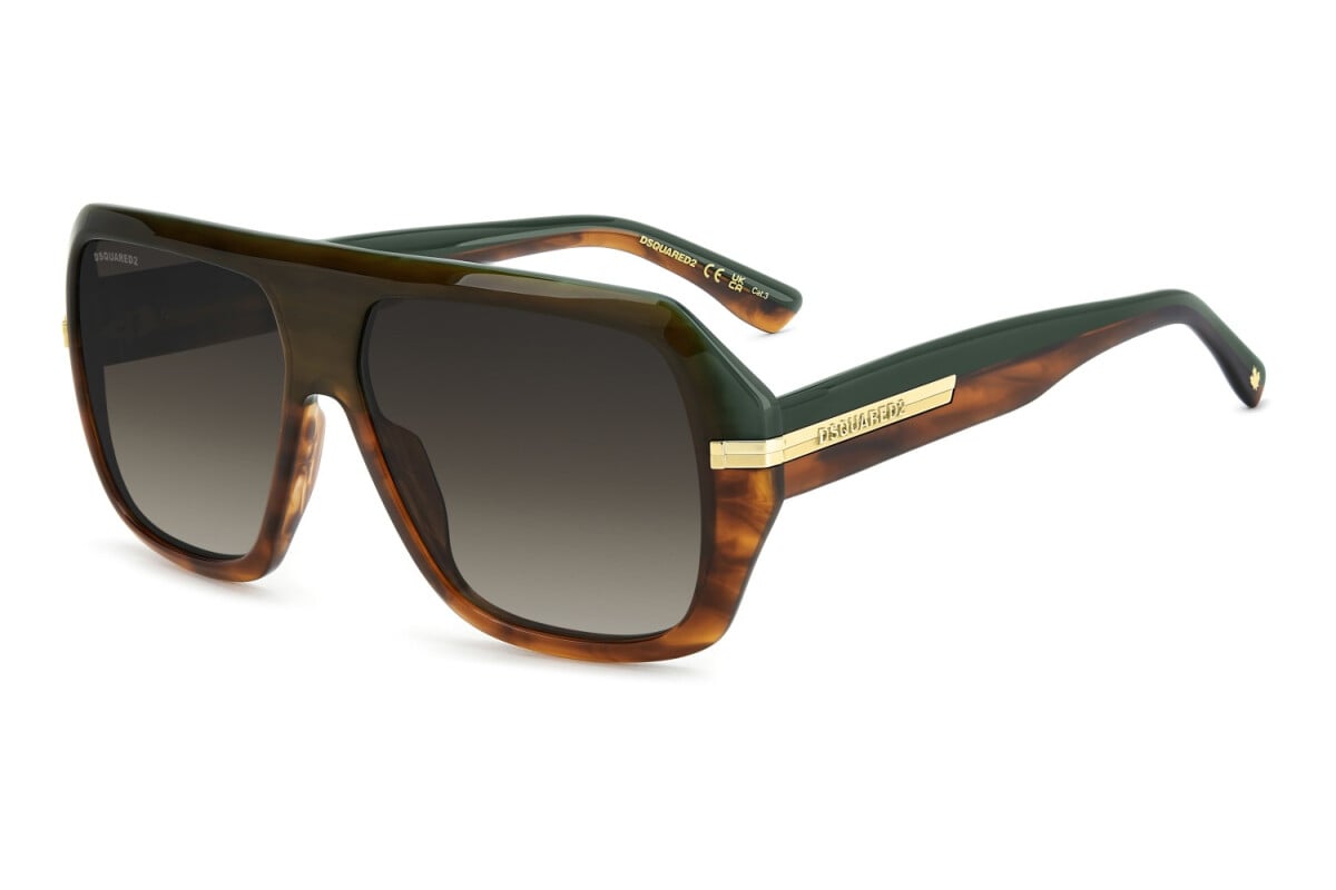 DSQUARED2 - EX4/HA CORNO MARRONE | OCCHIALE DA SOLE UOMO - D2 0160/S CALIBRO 59