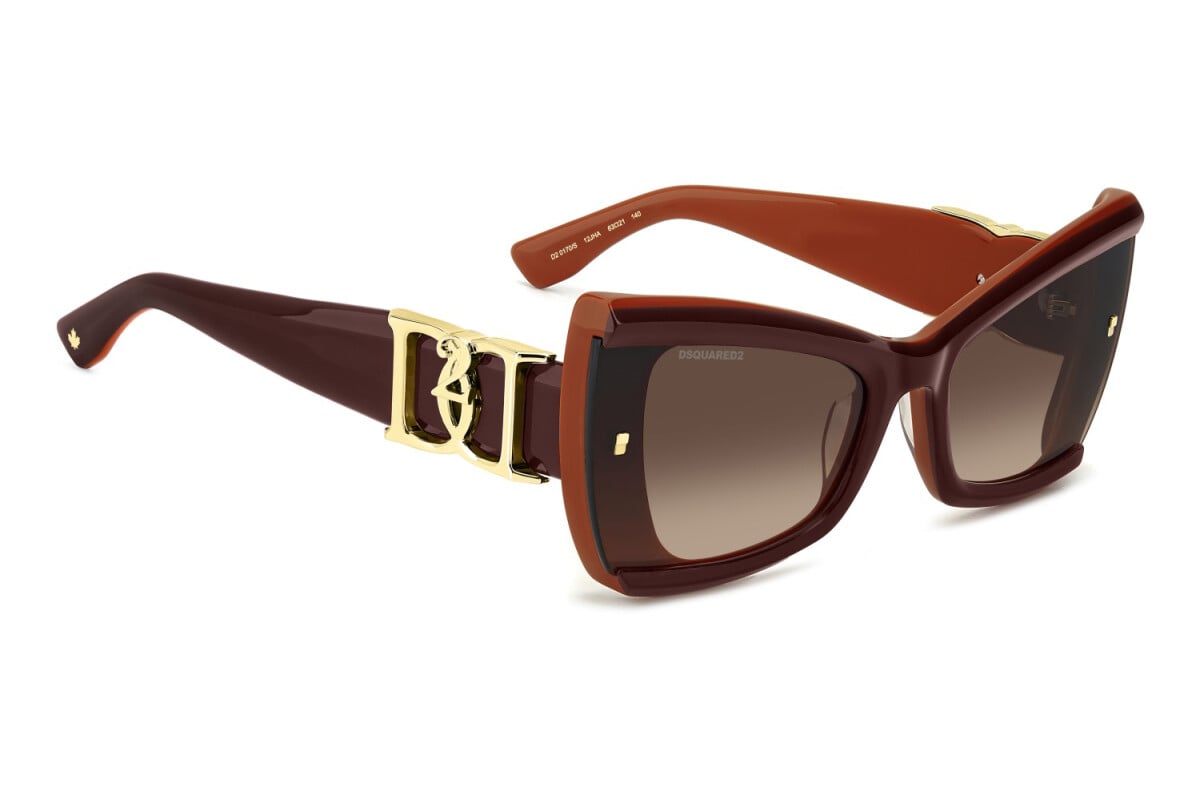 DSQUARED2 - 12J/HA MARRONE ARANCIONE | OCCHIALE DA SOLE DONNA - D2 0170/S CALIBRO 63