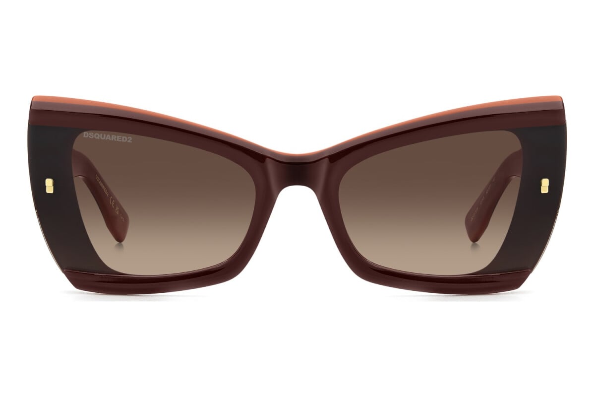 DSQUARED2 - 12J/HA MARRONE ARANCIONE | OCCHIALE DA SOLE DONNA - D2 0170/S CALIBRO 63