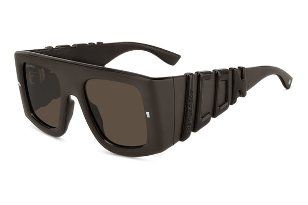 DSQUARED2 - YZ4/70 MARRONE OPACO | OCCHIALE DA SOLE UOMO - ICON 0024/S CALIBRO 54