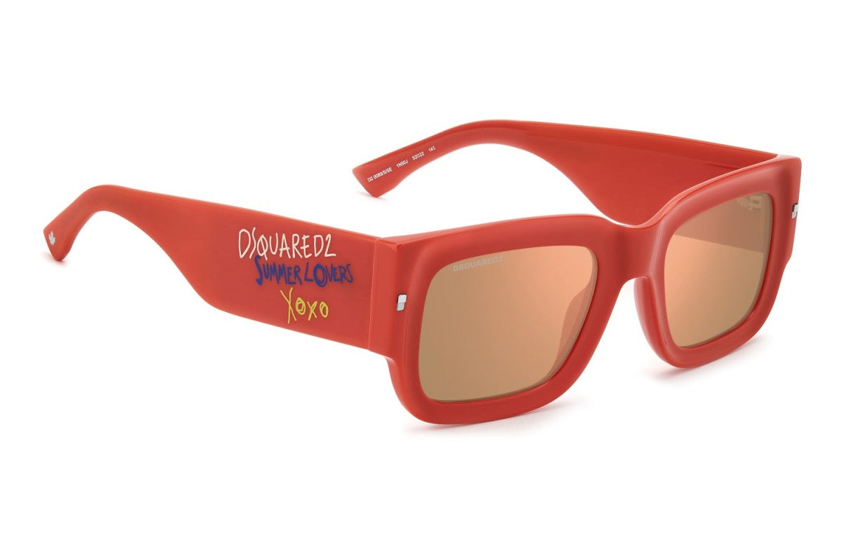 OCCHIALE DA SOLE UOMO | DSQUARED2 D2 0089/S/SE - 1N5/0J CORALLO - CALIBRO 52