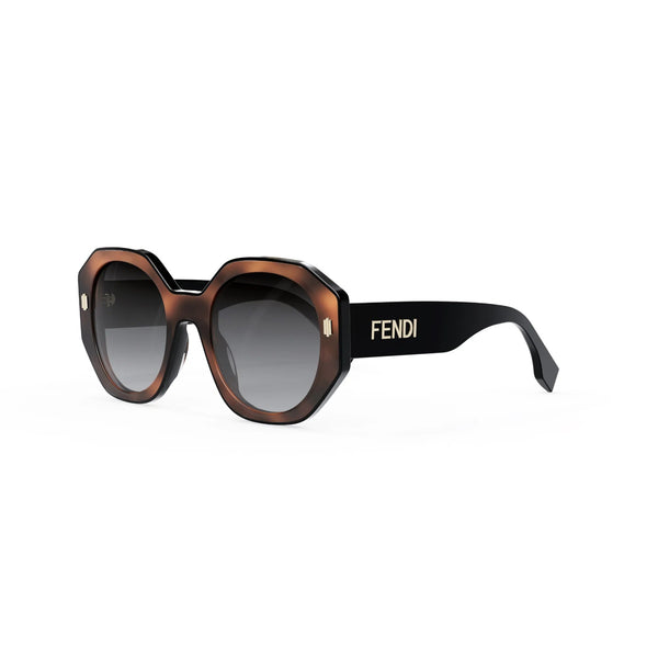 Occhiali da Sole Fendi Bold FE40045I Avana Lucida Lenti Grigio
