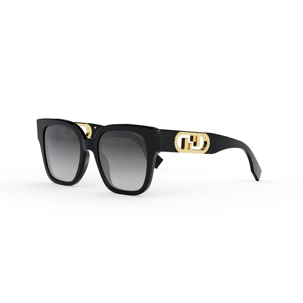 Occhiali da Sole Fendi Donna O'Lock Neri FE40063F - Lenti Grigie