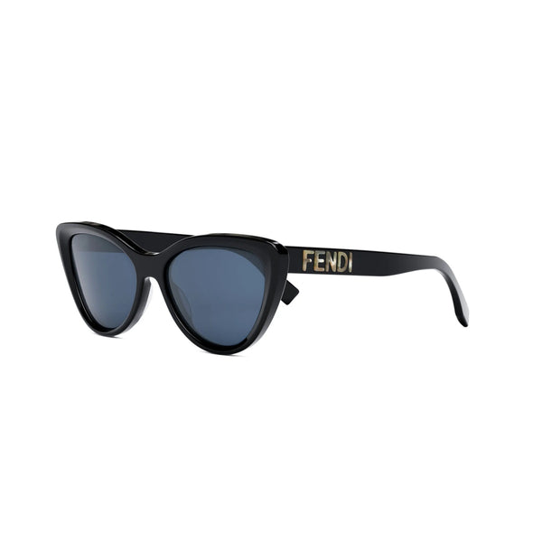 Occhiali da Sole Fendi Donna Neri FE40087U (LETTERING) con Lenti Blu