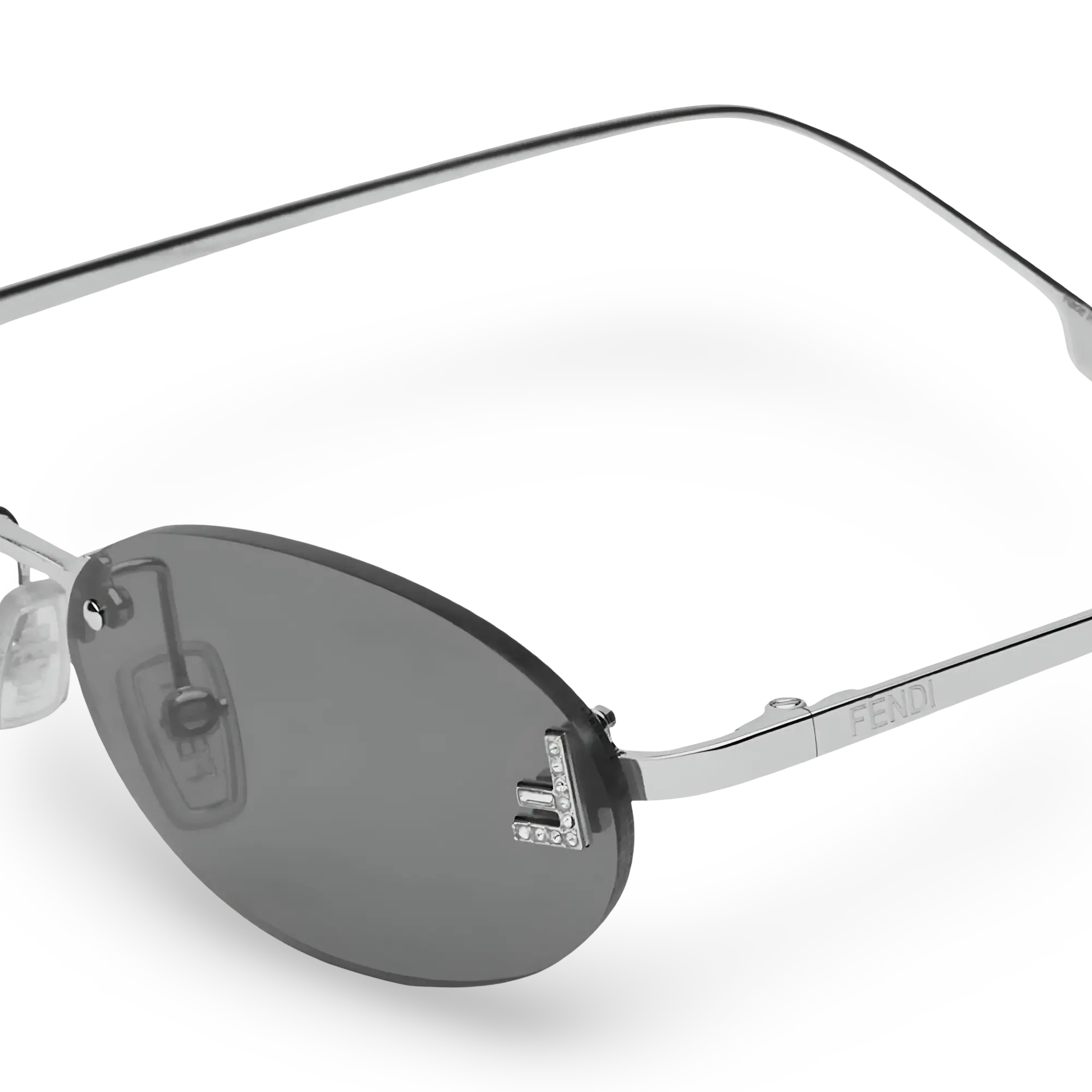 OCCHIALI DA SOLE OVALI ARGENTO CON LENTI GRIGIE - 54-15-135 MM