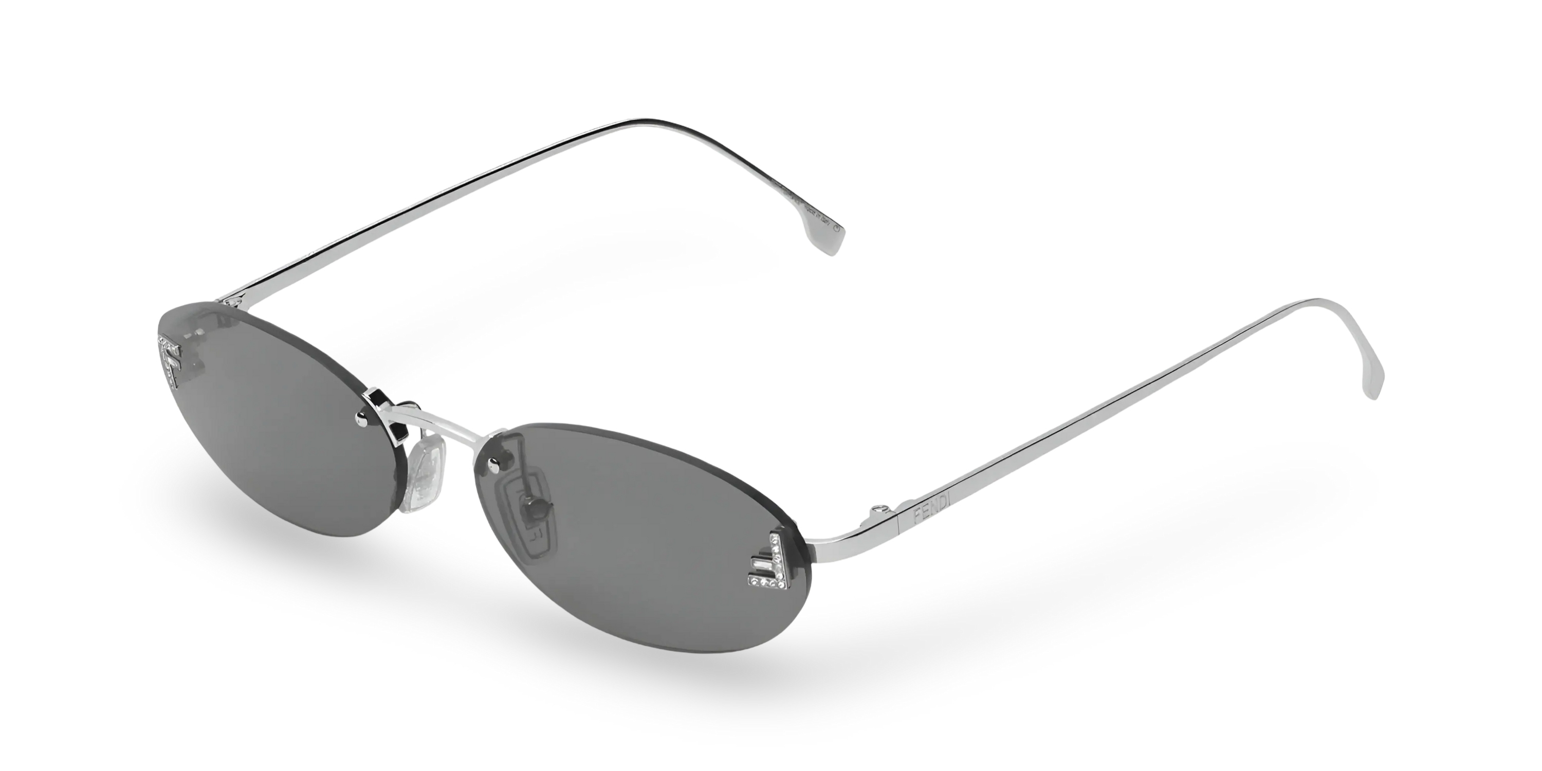 OCCHIALI DA SOLE OVALI ARGENTO CON LENTI GRIGIE - 54-15-135 MM