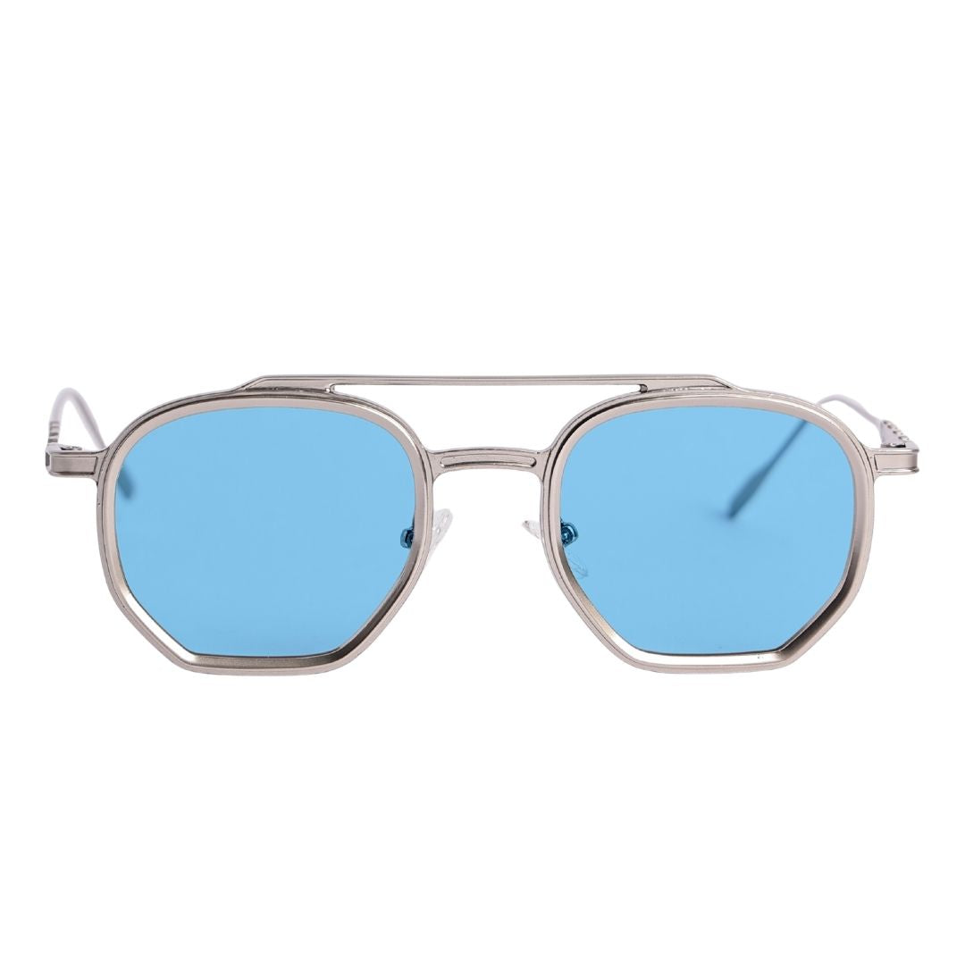 OCCHIALE DA SOLE UOMO OS SUNGLASSES - BAKU SILVER AZZURRO