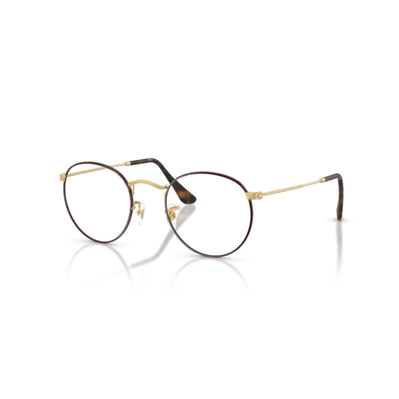 OCCHIALE DA VISTA UNISEX | RAY-BAN RX 3447V - ROUND METAL 3188 AVANA OPACO SU ORO ARISTA OPACO - CALIBRO 47