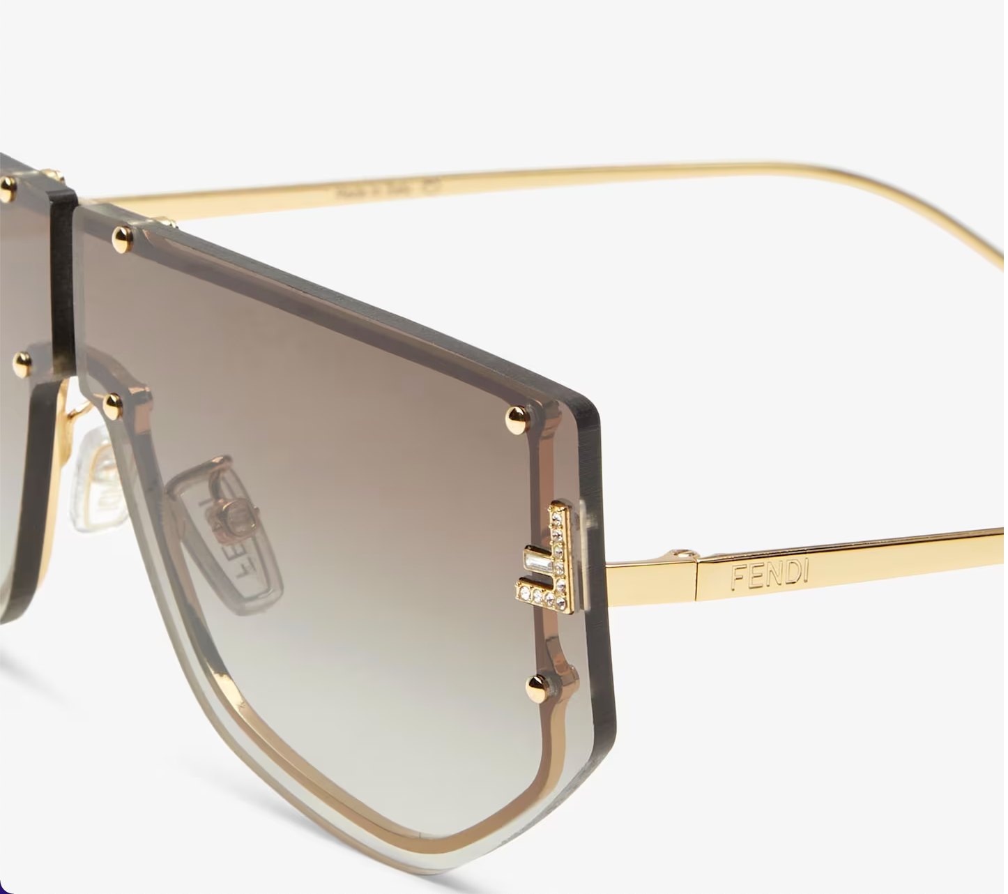 Fendi First Mask sunglasses with shaded khaki lenses