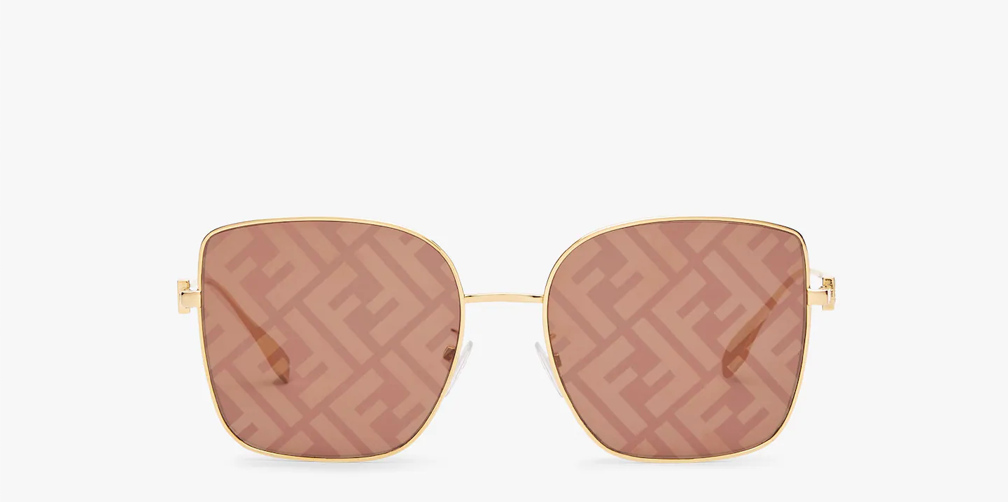 Baguette Occhiali da sole con lenti marroni con logo FF