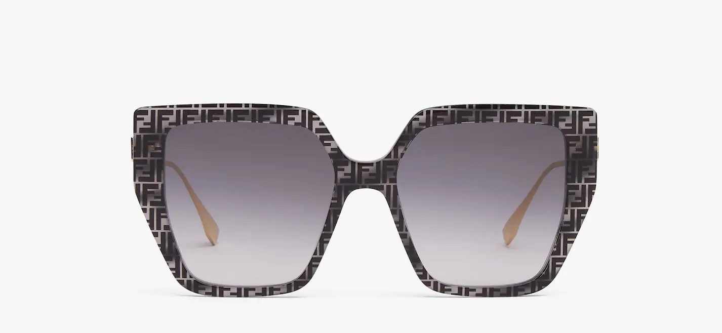 Baguette Occhiali da sole in acetato FF havana grigio