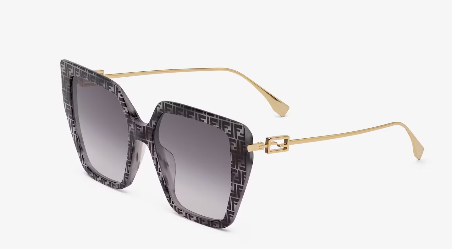 Baguette Occhiali da sole in acetato FF havana grigio