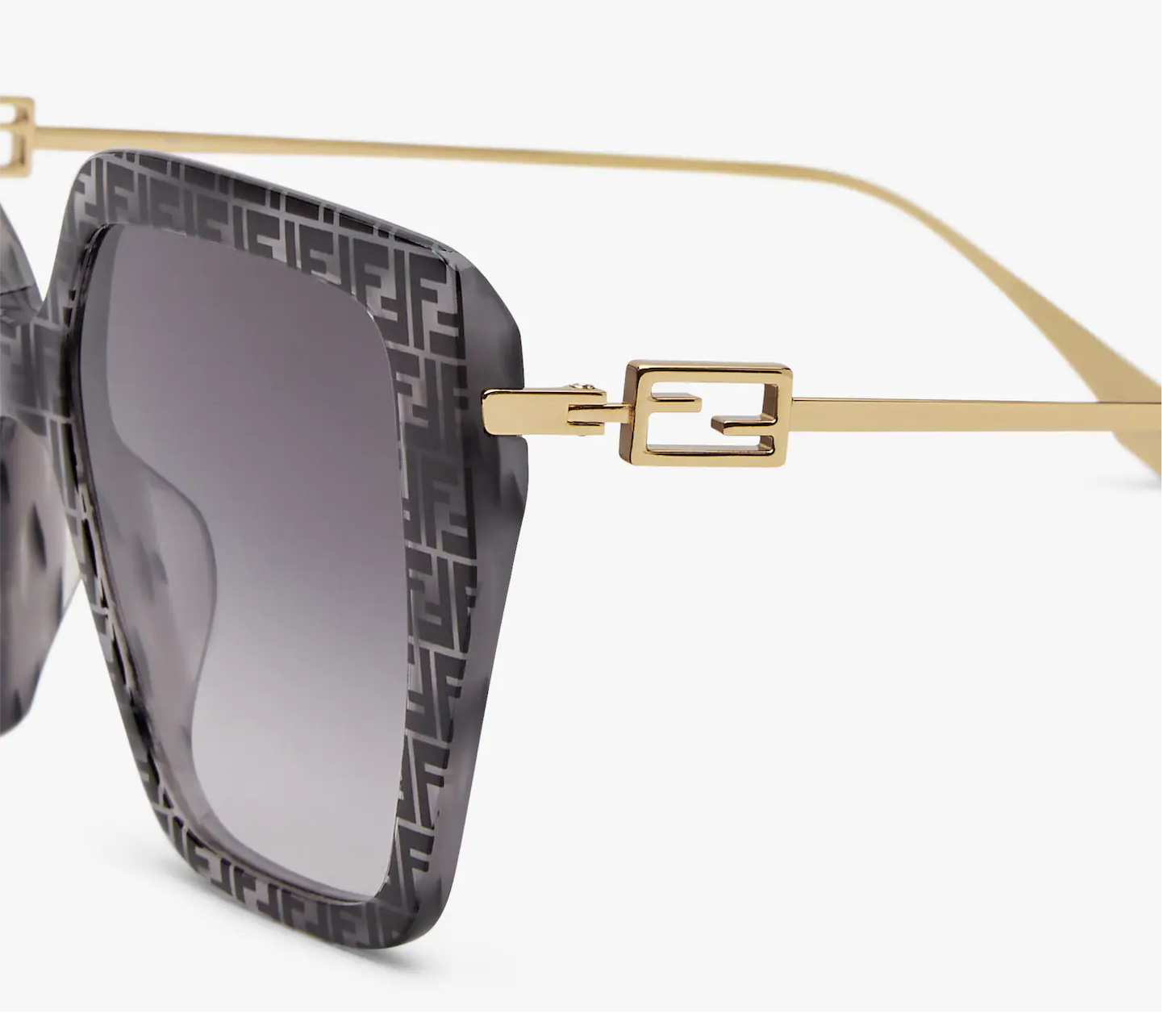 Baguette Occhiali da sole in acetato FF havana grigio