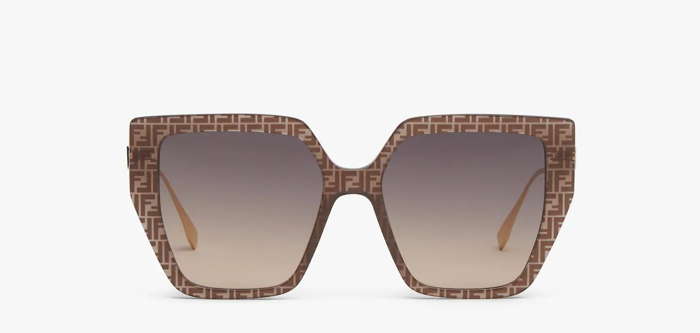 Baguette Occhiali da sole in acetato FF marrone