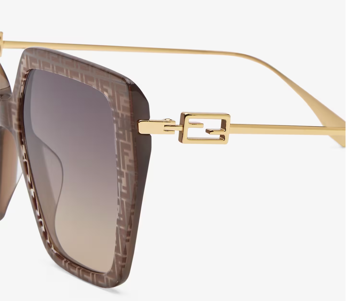 Baguette Occhiali da sole in acetato FF marrone