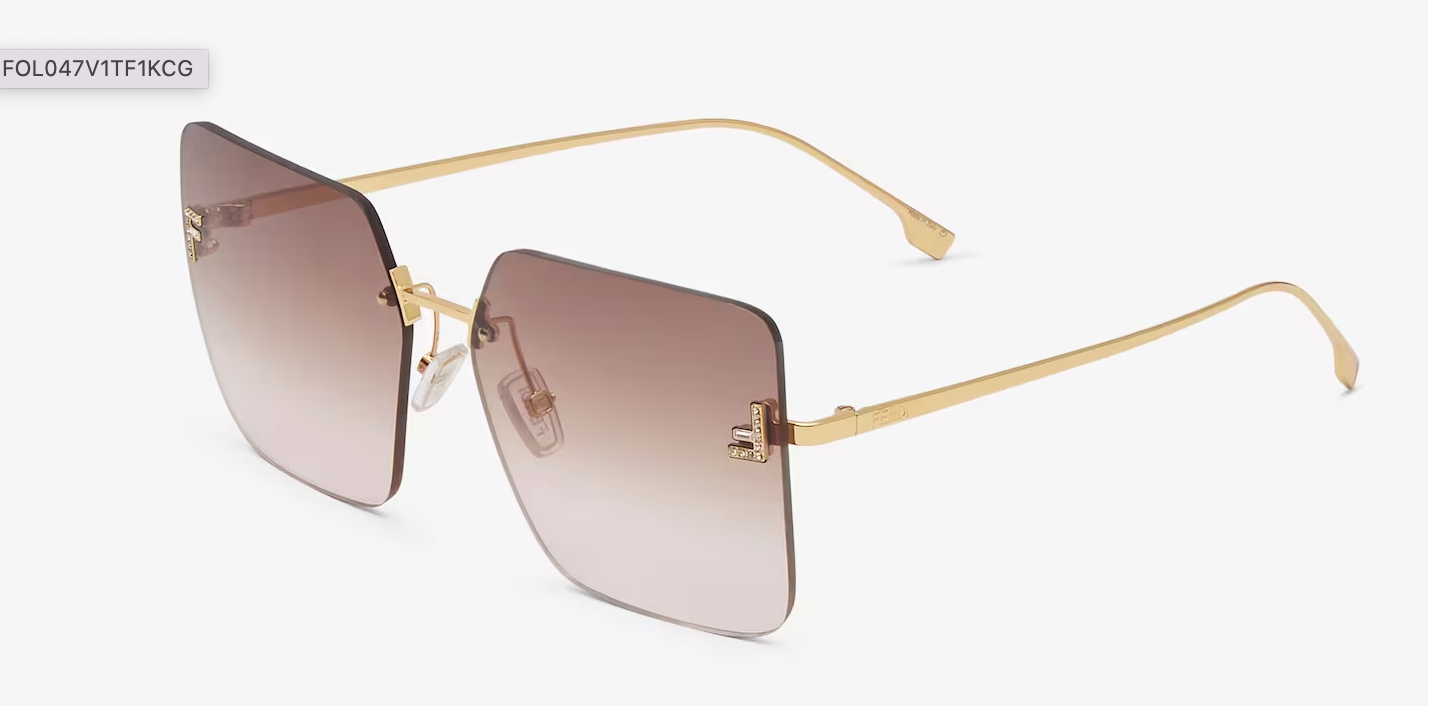 Fendi First Occhiale da sole in metallo oro e lenti sfumate bicolore