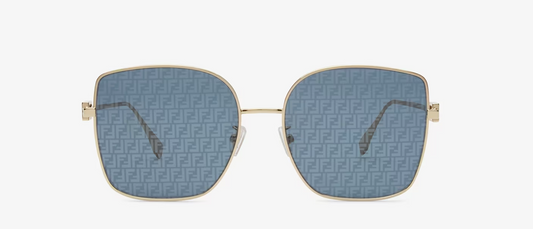 Baguette Occhiali da sole con lenti blu con micrologo FF