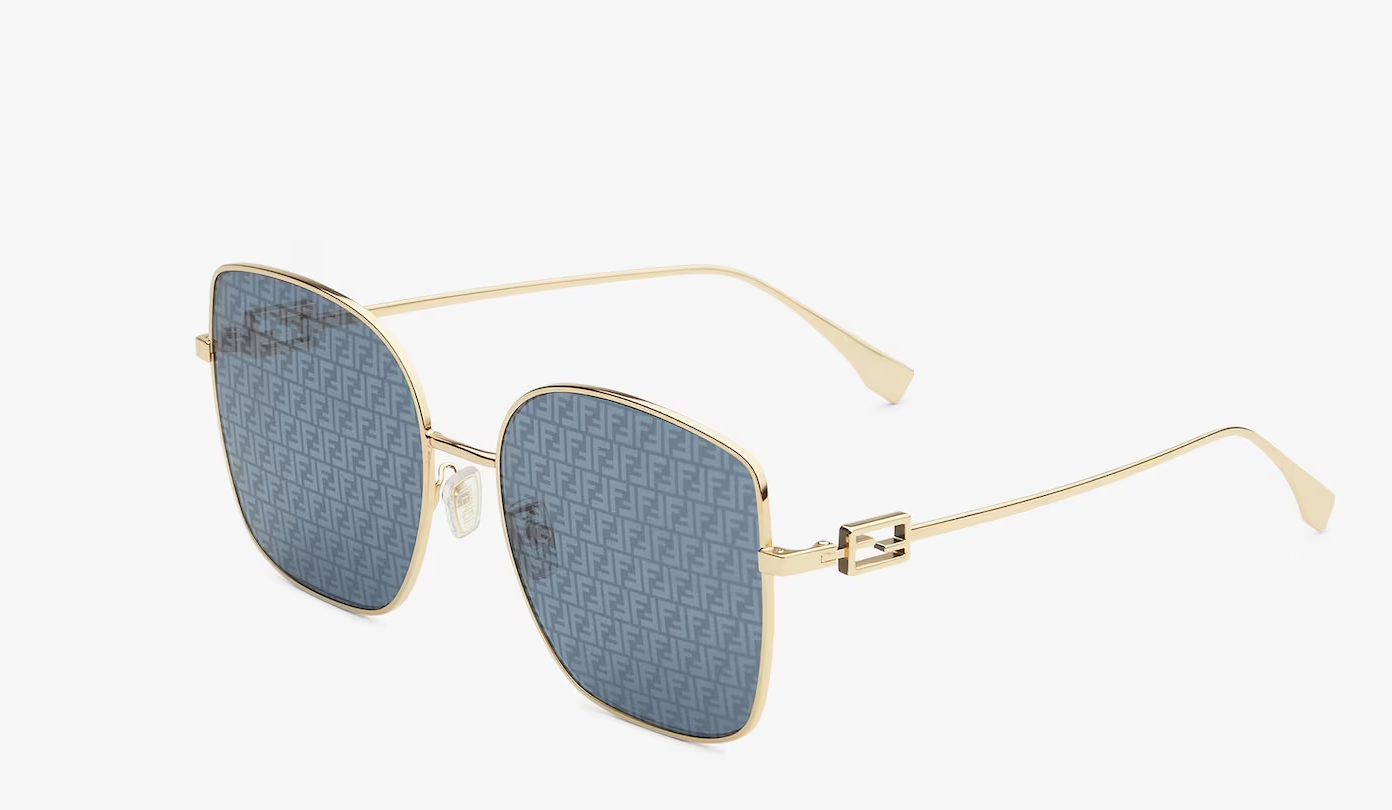 Baguette Occhiali da sole con lenti blu con micrologo FF