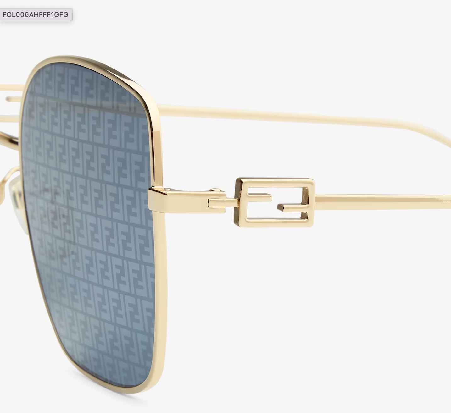 Baguette Occhiali da sole con lenti blu con micrologo FF