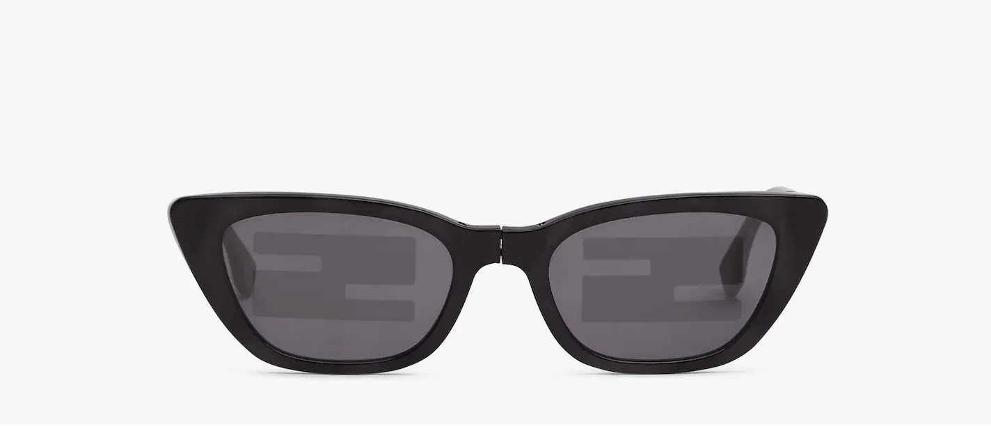 Baguette Occhiali da sole sfilata pieghevoli neri con logo Baguette