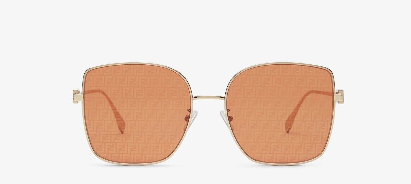 Baguette Occhiali da sole con lenti arancioni con micrologo FF