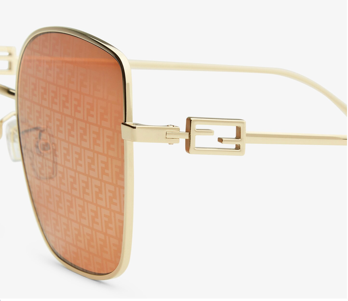 Baguette Occhiali da sole con lenti arancioni con micrologo FF