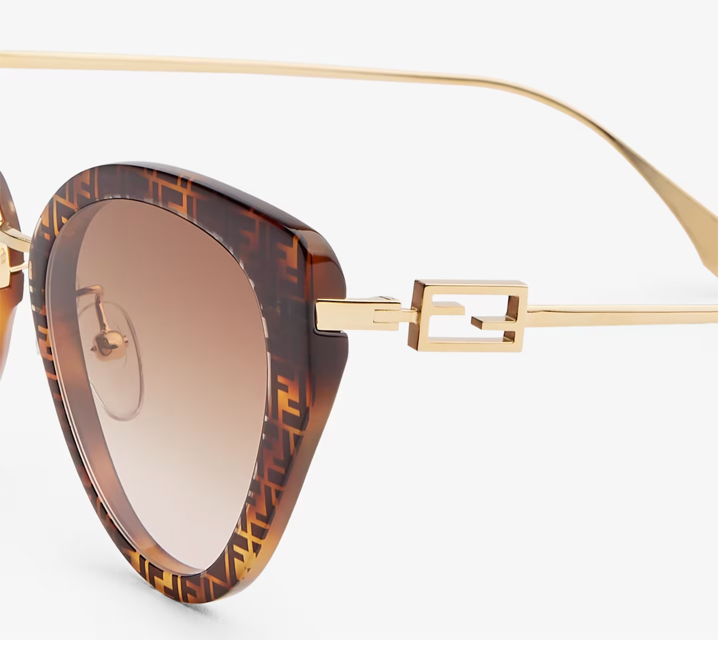 Baguette Occhiali da sole in acetato havana FF e metallo