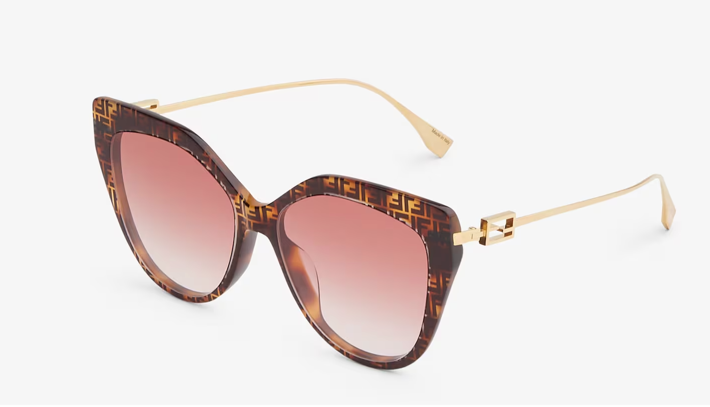 Baguette Occhiali da sole in acetato havana FF e metallo