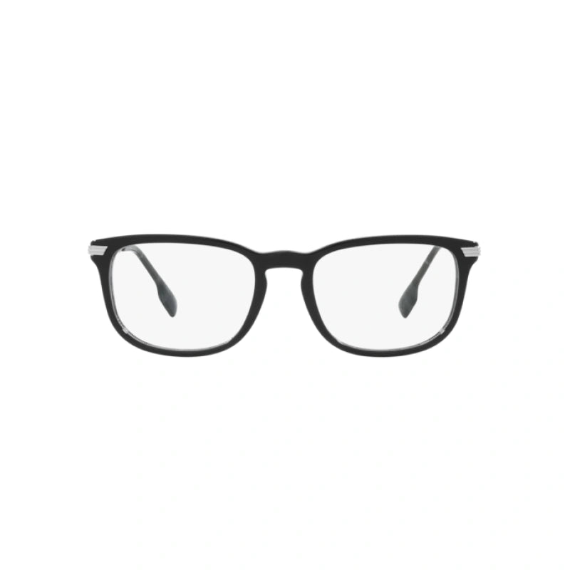 BURBERRY BE 2369 CEDRIC 3829 PARTE SUPERIORE NERA SU CHECK ANTRACITE | OCCHIALE DA VISTA UOMO CALIBRO 54