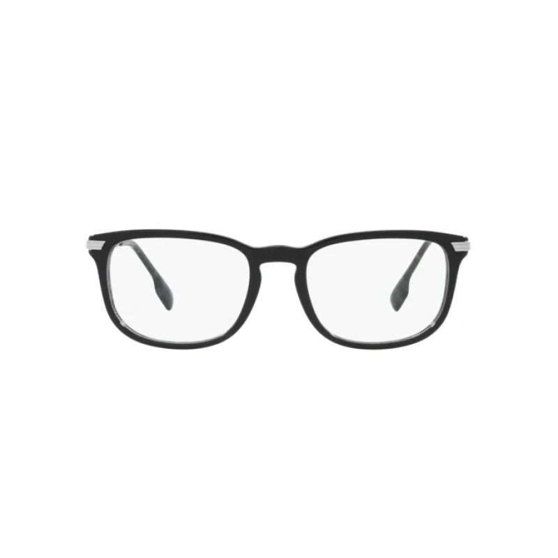 BURBERRY BE 2369 CEDRIC 3829 PARTE SUPERIORE NERA SU CHECK ANTRACITE | OCCHIALE DA VISTA UOMO CALIBRO 56