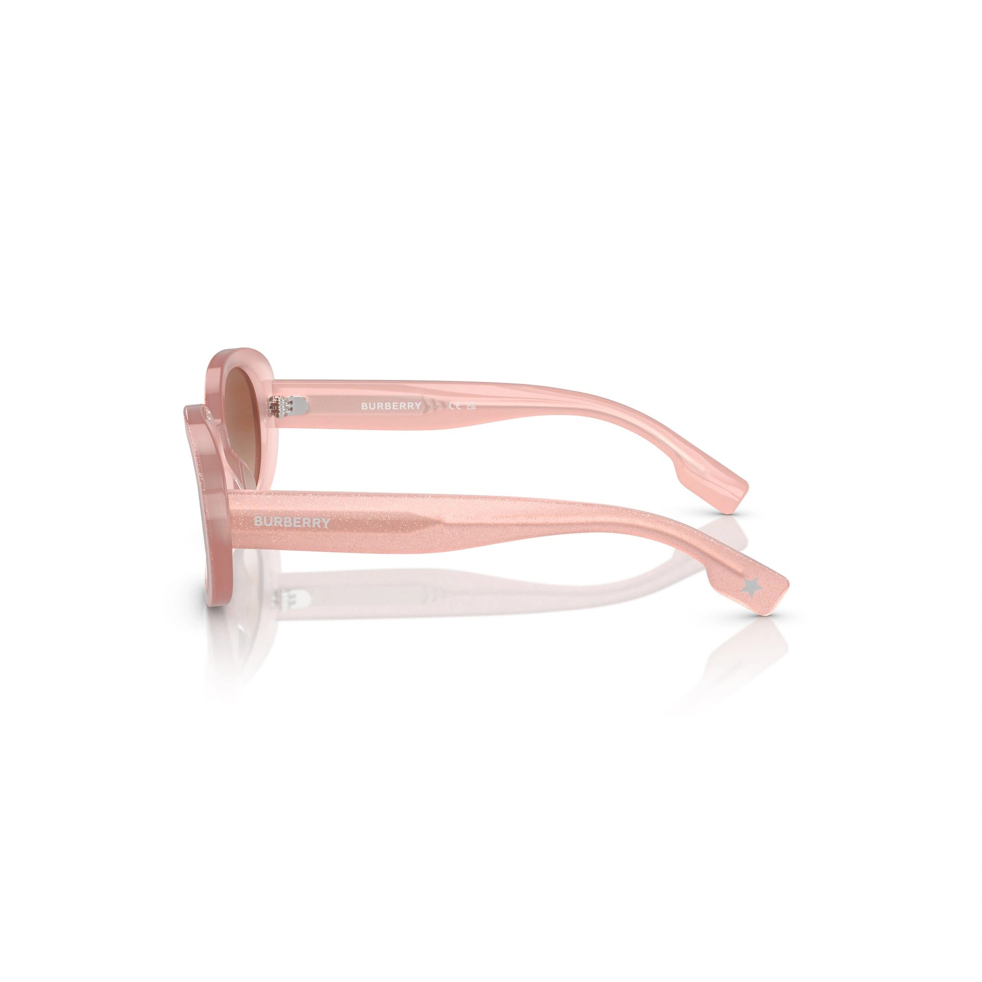 BURBERRY JB 4339 - 392313 PARTE SUPERIORE GLITTERATA SUL ROSA OPALE | OCCHIALE DA SOLE BAMBINA | CALIBRO 48