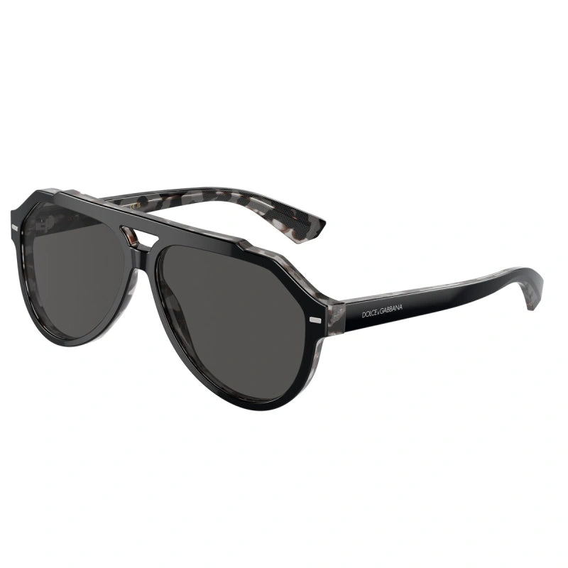 DOLCE & GABBANA DG 4452 - 340387 NERO SU AVANA GRIGIO | OCCHIALE DA SOLE UOMO CALIBRO 60