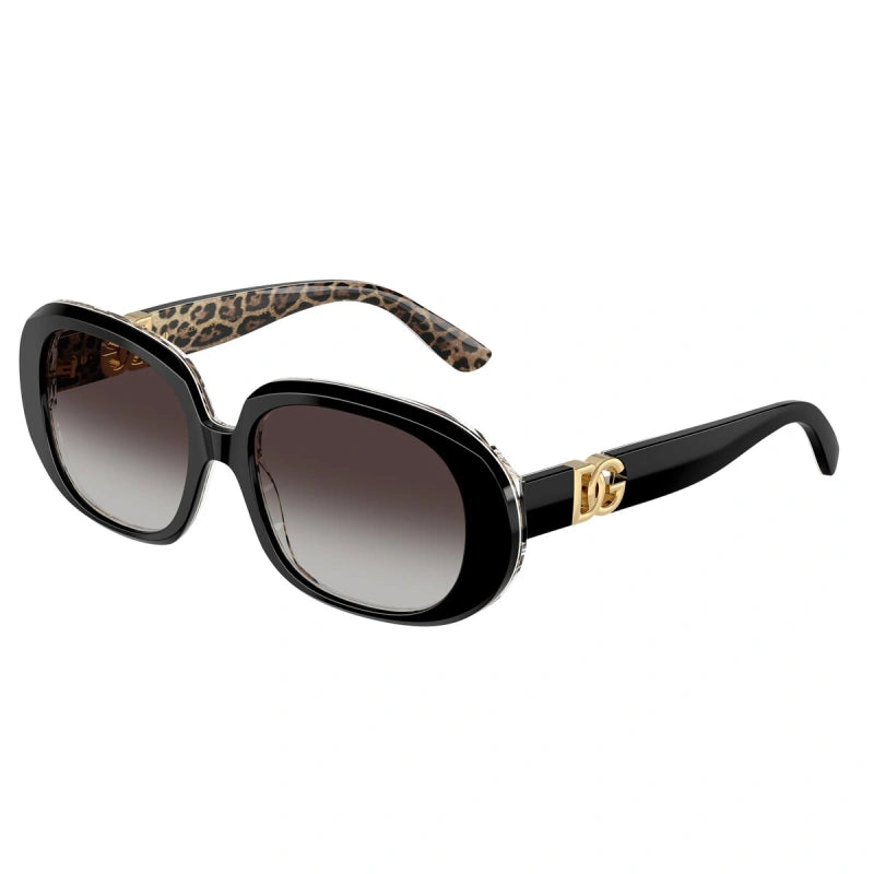 DOLCE & GABBANA - 32998G TOP NERO SU MARRONE LEO | OCCHIALE DA SOLE DONNA - DG 4476 CALIBRO 56