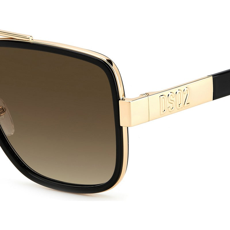 OCCHIALE DA SOLE UOMO | DSQUARED2 D2 0060/S - RHL HA ORO NERO - CALIBRO 58