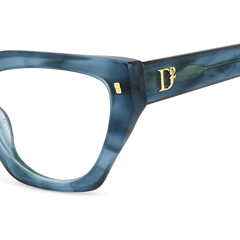 OCCHIALE DA VISTA DONNA | DSQUARED2 D2 0117 - 38I CORNO BLU - CALIBRO 53