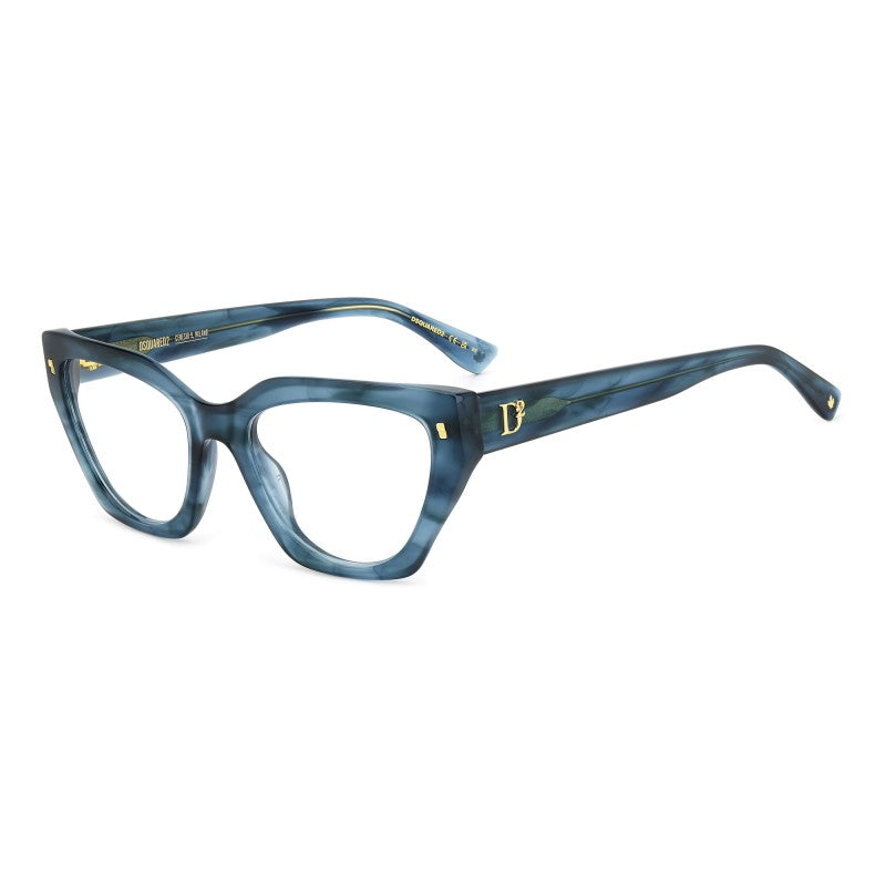OCCHIALE DA VISTA DONNA | DSQUARED2 D2 0117 - 38I CORNO BLU - CALIBRO 53
