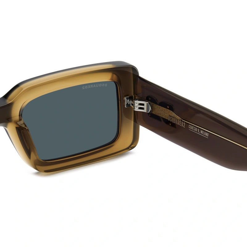 DSQUARED2 - 9EN KU MARRONE OCRA | OCCHIALE DA SOLE UOMO - D2 0142/S CALIBRO UNICO