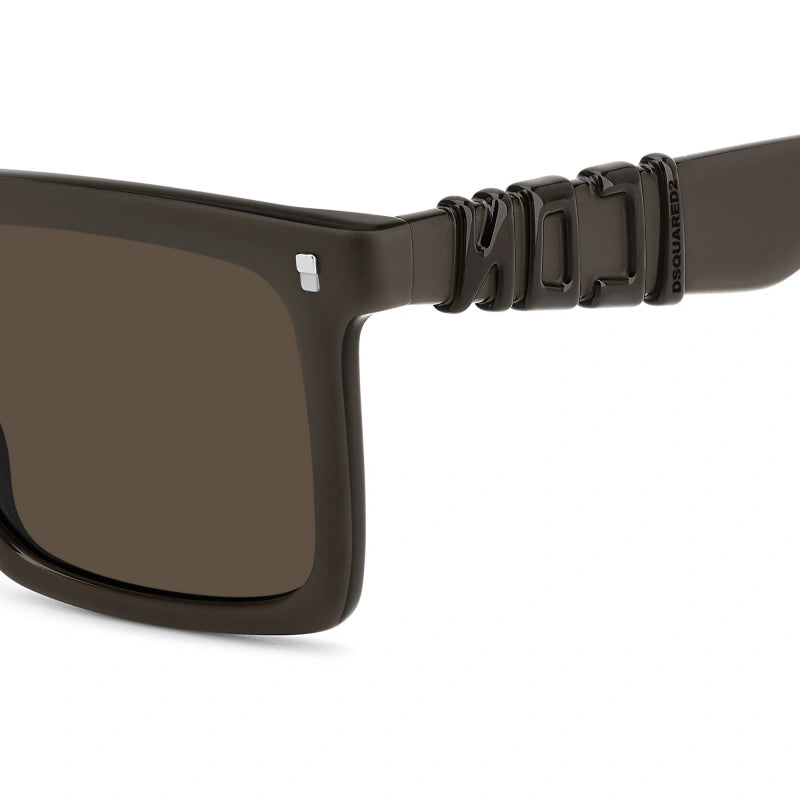 DSQUARED2 - YZ4/70 MARRONE OPACO | OCCHIALE DA SOLE UOMO - ICON 0025/S CALIBRO 53