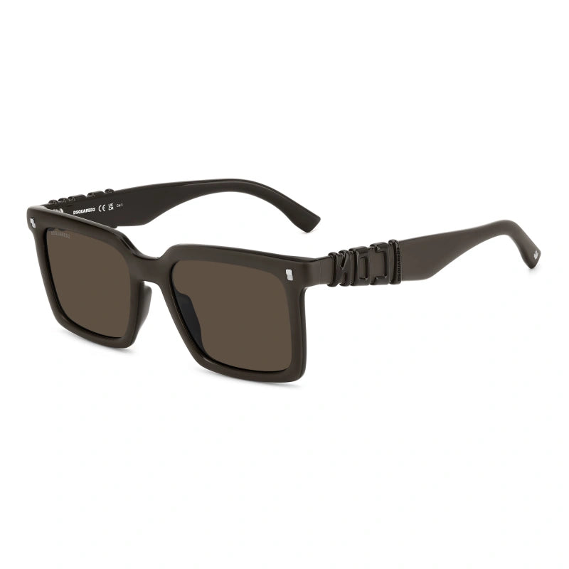 DSQUARED2 - YZ4/70 MARRONE OPACO | OCCHIALE DA SOLE UOMO - ICON 0025/S CALIBRO 53