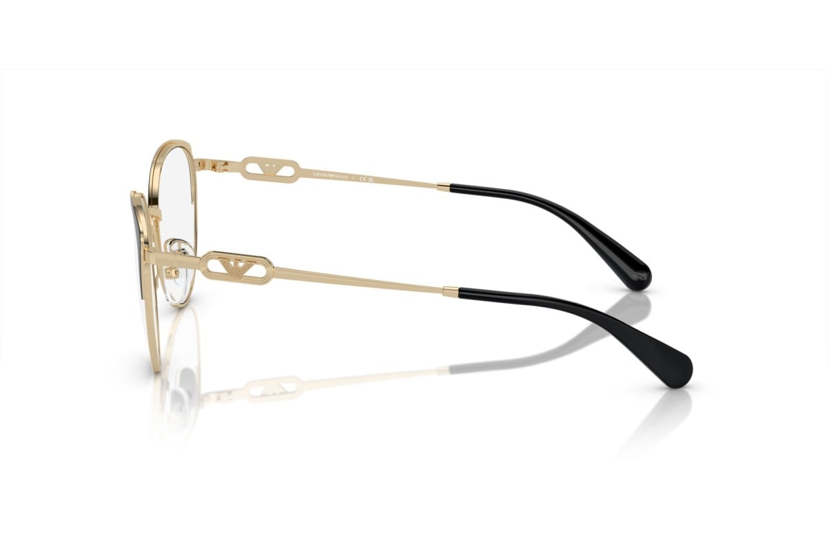 OCCHIALE DA VISTA DONNA | EMPORIO ARMANI EA 1150 - 3014 ORO PALLIDO LUCIDO/NERO - CALIBRO 51