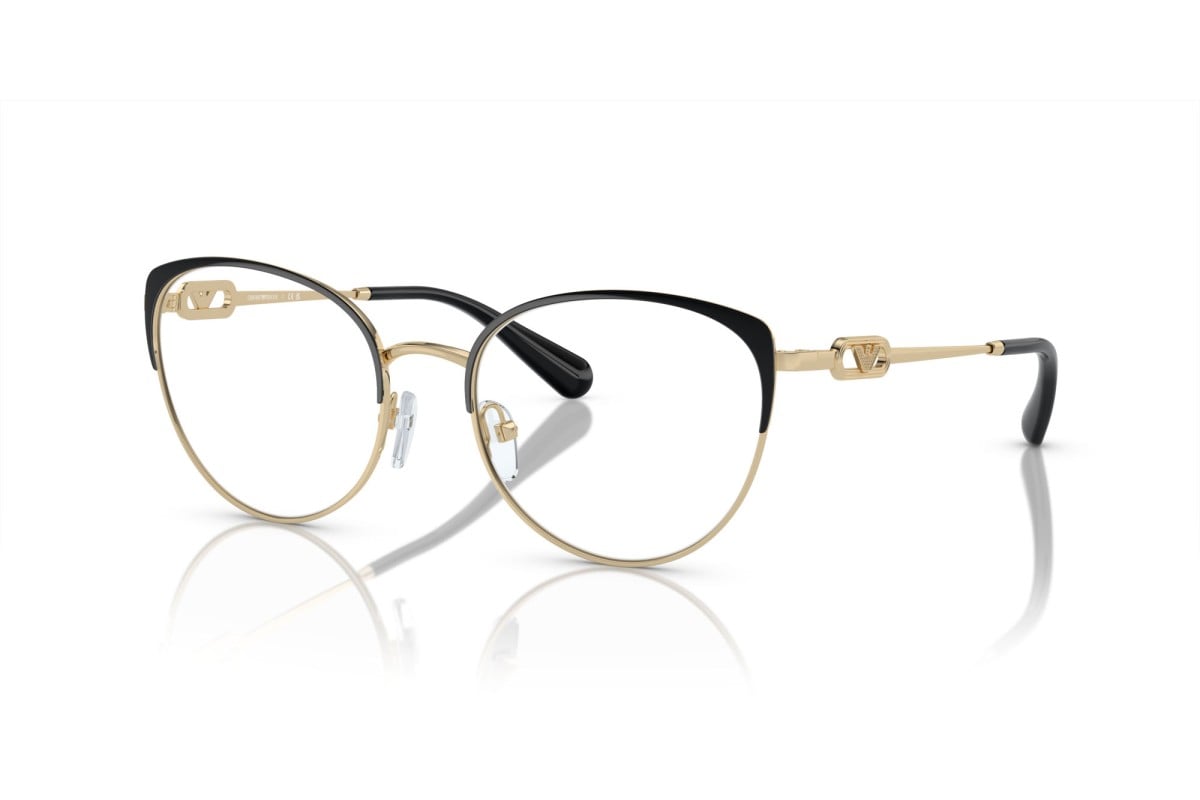OCCHIALE DA VISTA DONNA | EMPORIO ARMANI EA 1150 - 3014 ORO PALLIDO LUCIDO/NERO - CALIBRO 53