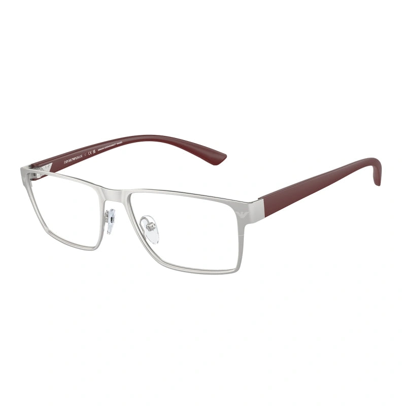 EMPORIO ARMANI - 3045 ARGENTO OPACO | OCCHIALE DA VISTA UOMO - EA 1157 CALIBRO 53