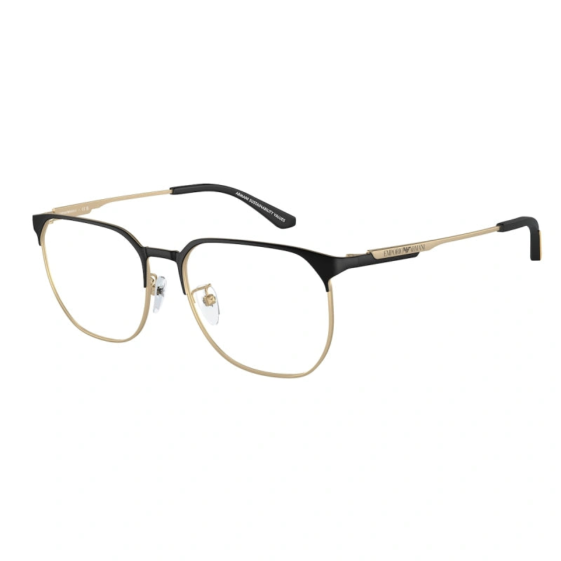 EMPORIO ARMANI - 3002 ORO PALLIDO OPACO/NERO | OCCHIALE DA VISTA UOMO - EA 1158D CALIBRO 54
