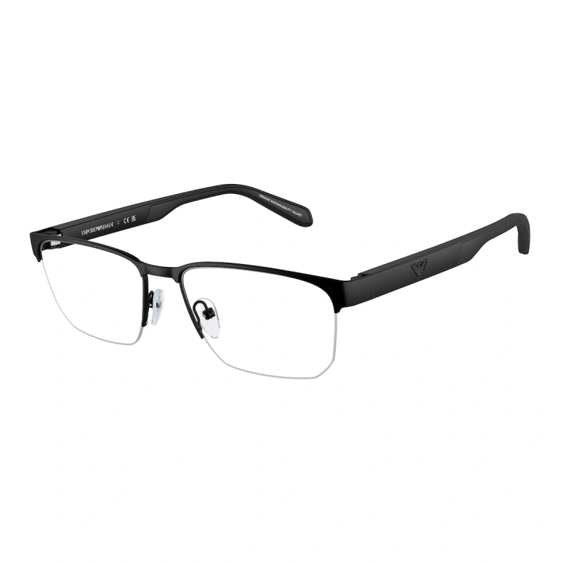 EMPORIO ARMANI - 3001 NERO OPACO | OCCHIALE DA VISTA UOMO - EA 1162 CALIBRO 54