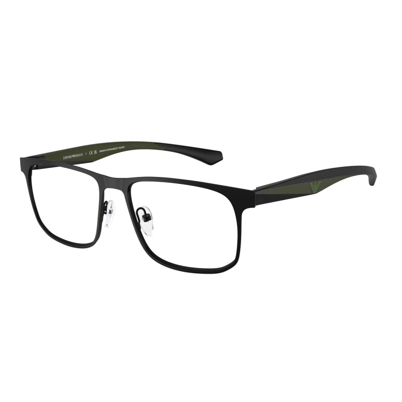EMPORIO ARMANI - 3001 NERO OPACO | OCCHIALE DA VISTA UOMO - EA 1163 CALIBRO 53