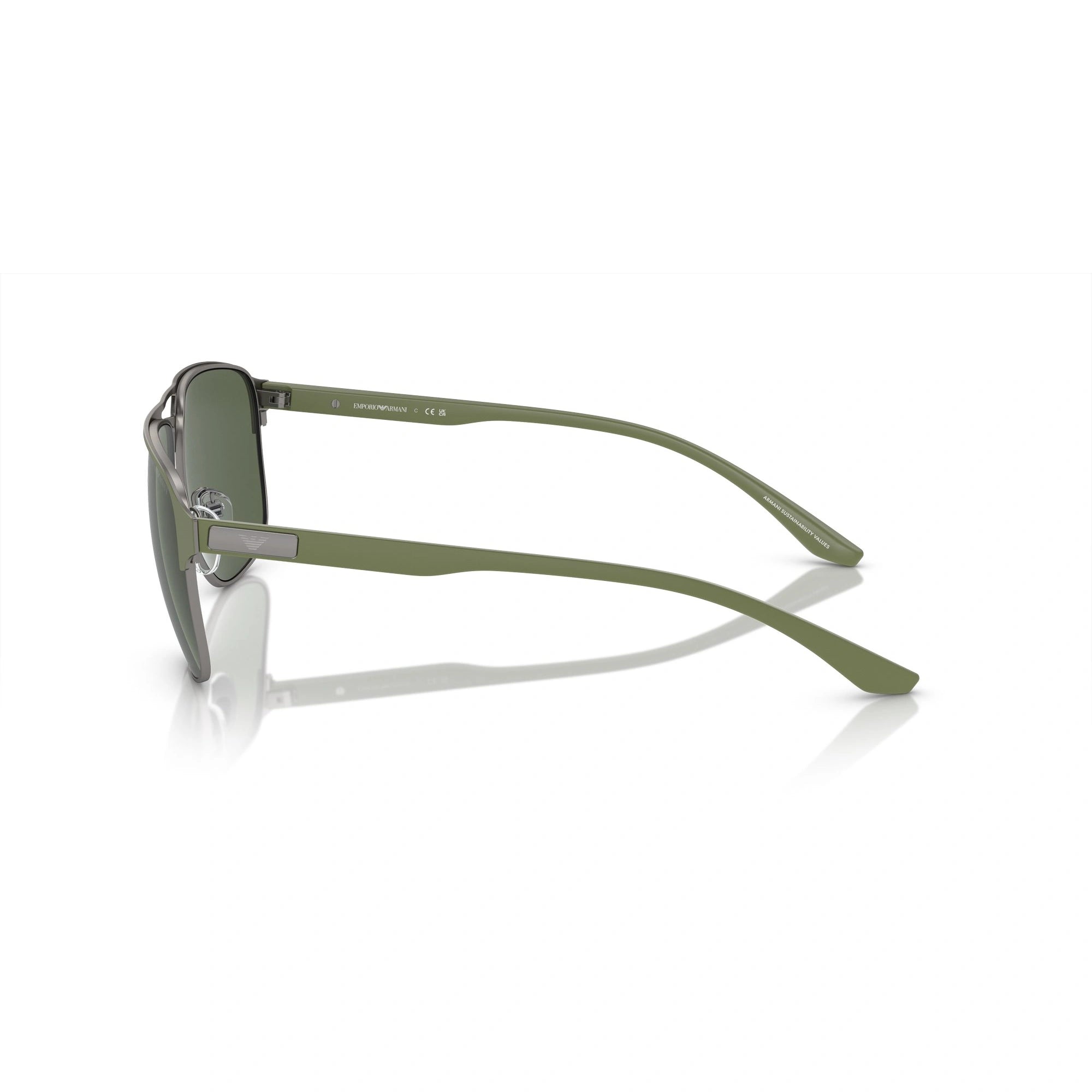 EMPORIO ARMANI EA 2144 - 336771 CANNA DI FUCILE OPACO/VERDE SALVIA | OCCHIALE DA SOLE UOMO | CALIBRO 60